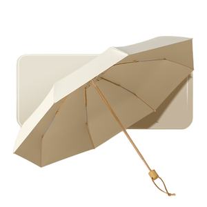 Cinq plis 8 os coloré manche en bois massif <span class=keywords><strong>parapluie</strong></span> simple pour hommes et femmes <span class=keywords><strong>petit</strong></span> et frais avec impression de logo personnalisé - Product Image 5