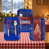 MIXWARES 4-Piece Carbon Steel Non-Stick Eco-Friendly Kitchen Gadget Set Christmas Baking-Customizable Cake Pan Silicone Spatula.