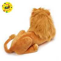 Juguete de Peluche de León Grande en Posición de Arrodillado, Simulación Suave, Relleno de Algodón PP, Económico al por Mayor