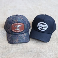 Gorra de Béisbol Estructurada de 5 Paneles con Parche de Cuero Personalizado de Alta Calidad, Gorra de Camuflaje con Cuerda para Caza, Pesca y Actividades al Aire Libre para Hombre