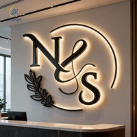 Enseigne LED 3D en acrylique et métal pour magasin, intérieur/extérieur, lettres lumineuses, logo d'entreprise, enseigne rétroéclairée personnalisée