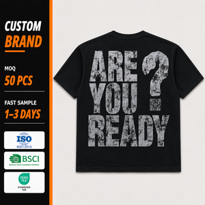Men Tee-Shirt 100% Cotton Acid Wash Boxy Drop Shoulder Black Blank Striped Tshirting Fabric for Pin Metalicos Oco Custom T-Shirt - Product Image 1