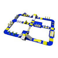 Parc aquatique gonflable commercial en PVC avec clôture de saut pour enfants et adultes, équipement de loisirs d'été à louer