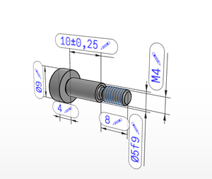 K0705 KIPP Vis à épaule hexagonale en acier trempé avec volant, fixation de précision pour l'assemblage et le positionnement de gabarits et d'outils de fixation - Product Image 2