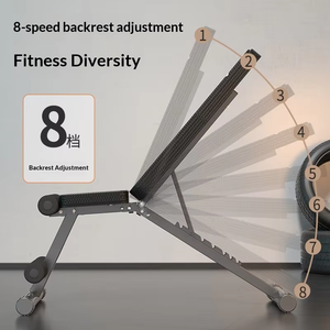 <span class=keywords><strong>Banc</strong></span> de musculation pliable moderne multifonctionnel en PU pour la maison, inclinable/declinable, pour abdominaux, press à la poitrine, position plate - Product Image 6