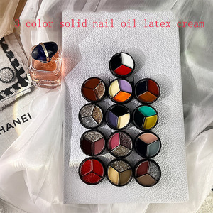 Esmalte de Uñas en Gel Sólido de 3 Colores, Triple Crema, Efecto Pudín, Aplicación DIY, 15ml, No Tóxico - Product Image 2