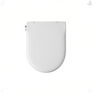 Asiento de Inodoro Blanco en Forma de D, de Plástico, con Cierre Lento, para Baño - Product Image 3