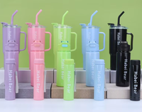 Bouteille d'eau portable en plastique à succès avec paille intégrée, style américain, écologique, isolation thermique pour la gym et l'extérieur