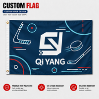 Drapeaux d'équipe de football personnalisés double face 3x5 pieds en polyester écologique, imprimés numériquement, bannières d'entreprise aux couleurs vives, logo extérieur