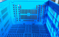 Caisses de rangement en plastique en gros, recyclables, avec couvercle en PP, pliables, en maille, empilables, emboîtables pour le déménagement