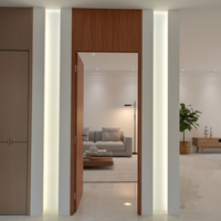 Puerta Moderna de PVC Revestida con Panel Superior Antideformación, Resistente a la Decoloración, Flexible y Dimensionable para Uso Residencial