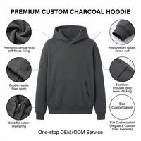Sweatshirts Noirs Personnalisés Broderie 500 g/m² Impression de Haute Qualité Coton Oversize Meilleurs Hoodies Noirs Homme Femme Fabricant Usine