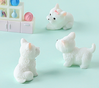 Vente en gros statue de jardin miniature figurine d'animal en résine chien Husky west highland blanc terrier figure ornement sculpture moderne
