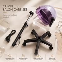 Sèche-cheveux professionnel sur pied avec capot, fonction ionique, hauteur réglable, 1300W, séchage haute puissance