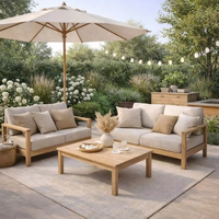 Ensemble de canapés modulaires d'extérieur en aluminium thermolaqué, durable et écologique, de style postmoderne, avec table basse, pour cour et usage de loisirs