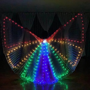 Oggetti di scena da ballo Led ali luminose danza del ventre ali dorate spettacolo da tavolo modello fluorescente mantello - Product Image 5