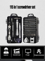 Kit d'outils à vis manuels OEM pour réparation de montres mobiles, démontage manuel, multifonctionnel, en acier inoxydable 304, jeu de tournevis 115-en-1