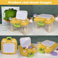 Table de dessin multifonction pour enfants avec rangement, kit de peinture et jeu de gribouillage, motif chiot mignon