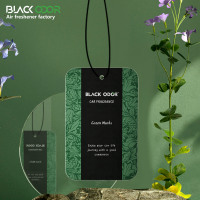 Désodorisant de voiture en papier noir personnalisé avec logo, carte parfumée suspendue, parfum longue durée, pendentif désodorisant pour décoration de voiture, vente en gros