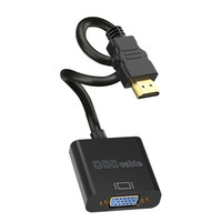 1080P HDMI zu VGA Adapter mit 3,5mm Audio Micro USB Stromkabel Stecker auf Buchse Video-Konverter für PC Laptop Projektor TV