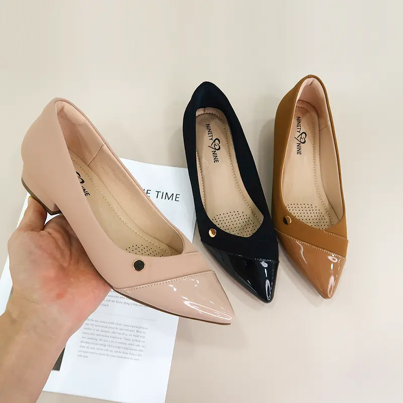 2021 New Designer Bowknot Women's Formal Office Ladies Pointed Block Hill Chaussures Femmes Dress Shoes Heels For Women