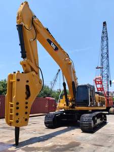 Excavatrice sur chenilles hydraulique jaune CAT 349D L, modèle d'équipement de construction - Product Image 4