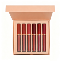 Ensemble de rouge à lèvres liquide mat minéral vegan de luxe à label privé, imperméable, 6 couleurs, hydratant, non transférable