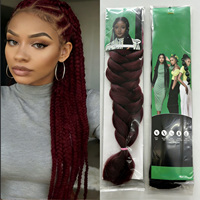 Extensions de cheveux synthétiques Yaki bouclés légers et doux, 165g, pour tresses afro longues, paquet vert, tresses jumbo, trame simple, vente en gros