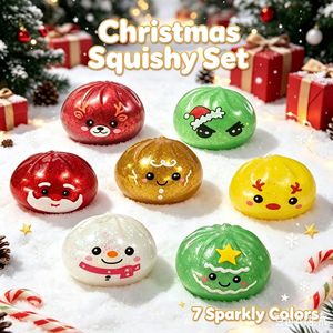 Hot selling gift <b>box</b> set Christmas series Squeezing Dumplings 8.5cm Stress Relief Tool Slow Rebound Cute Gift Toy unisex - Product Image 1