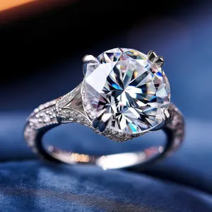 MEDBOO Mossanite Schmuck für Frau Geschenk 14 Karat Weißgold Ringe 3ct Moissan ite Diamant Dating Ring Mode Hochzeit weiblichen Ring