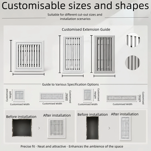 Diffuseur mural professionnel moderne pour CVC, <span class=keywords><strong>grille</strong></span> d'alimentation en air pour bureau, hôtel, <span class=keywords><strong>ventilation</strong></span> extérieure, <span class=keywords><strong>sur</strong></span> <span class=keywords><strong>mesure</strong></span>, certifié ROHS, garantie 1 an - Product Image 2