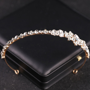 Accessoires de cheveux en cristal coréens exquis, couronne de mariée, bandeau de <span class=keywords><strong>mariage</strong></span>, coiffe de princesse pour bal de promo, bandeau pour robe de mariée blanche - Product Image 5
