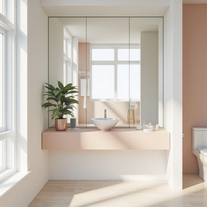 Custom Size Large Decorative <b>Bathroom</b> Mirror Thick Glass for Elegant Bath Styling - Product Image 1