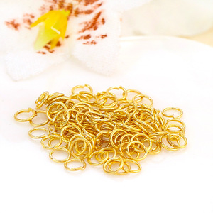 Anneau ouvert ultra-fin en fil d'acier titane plaqué or 18 carats, anneau de jonction pour chaîne de bijoux DIY en or 14 carats rempli - Product Image 3