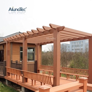AlunoTec - Kit de Pérgola de Madera para Exteriores, Moderna, de Plástico y Madera, con Techo Abatible Impermeable - Product Image 1