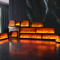 Insert de cheminée électrique de luxe sur mesure, style américain, avec flamme simulée intégrée, sans cadre, d'inspiration européenne, pour intérieur