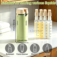 Flacon distributeur de voyage 4-en-1 personnalisé avec logo – Bouteille de recharge portable anti-fuite pour cosmétiques et compléments – Kit de voyage