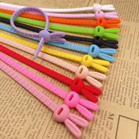 Dessin animé lapin motif Silicone câble torsadé corde sangle cravates colle enrobée corde ceinture couleur Silicone cravate