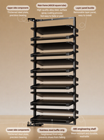 UZIA-17-15.7 Meuble à chaussures en métal, rangement de chaussures gain de place, étagères à chaussures pour placard domestique, organisateur de rangement pour chaussures