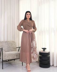 Ultimo Modello <span class=keywords><strong>Issey</strong></span> Miyaki, Elegante Abito da Sera per Donna, Maniche Lunghe, Plissettato, Taglie Forti, Stampa Floreale - Product Image 2