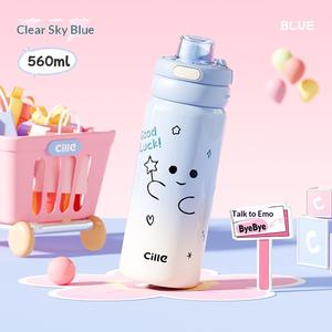 Gourde isotherme en acier inoxydable <span class=keywords><strong>Hile</strong></span> avec paille pour filles, enfants, eau, mignonne, étudiants, portable - Product Image 6