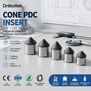 Inserts coniques <span class=keywords><strong>PDC</strong></span> personnalisés Drillsoltek à dents diamantées pour forets de dragage, forets à roche et applications de forage - Product Image 6