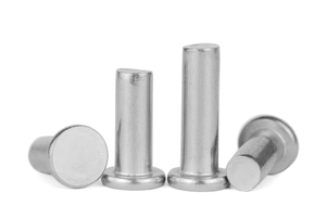 Rivets pleins en acier inoxydable 304 316 plaqué zinc blanc jaune, rivets pleins en acier au carbone 1/4 x 1/2, rivets pleins <span class=keywords><strong>à</strong></span> tête plate M10 en acier inoxydable - Product Image 3