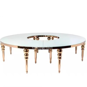 Customization Service New Arrival Dinning Furniture White Glass Modern Round Simple Style Wedding <b>Table</b> - Product Image 1