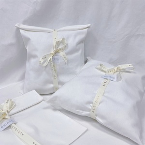 BSCI Logo personnalisé impression luxe sergé coton tissu enveloppe sac à main sac d'emballage avec <span class=keywords><strong>cravate</strong></span> <span class=keywords><strong>costume</strong></span> vêtements poussière coton <span class=keywords><strong>pochette</strong></span> à rabat - Product Image 2