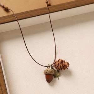 2025 orman tarzı Trendy doğal bitki meyve kolye kolye sanatsal uzun kurutulmuş meyve kazak zinciri Unisex kolye - Product Image 4