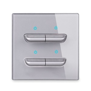 New Tempered Glass Reset Switch UK EU Standard Tempered Glass Panel Reset Piano Key Electric Wall Switches <b>Sockets</b> - Product Image 3