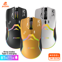 Souris sans fil 6D JW-D238 à trois modes, 2.4G BT, filaire Type-C, optique lumineuse RGB, 4800 DPI pour PC de jeu et ordinateur portable