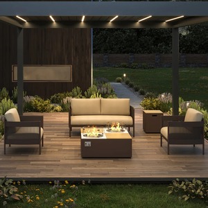 Pérgola Motorizada Moderna con Persianas Impermeables <span class=keywords><strong>para</strong></span> Patio, Pérgola de Aluminio con Persianas <span class=keywords><strong>Enrollables</strong></span> Opcionales - Product Image 2