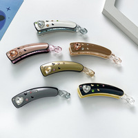 Pince à cheveux en acétate, petite pince verticale pour queue de cheval, pour femmes, importée de Corée, faite à la main, emballage carton, vente en gros